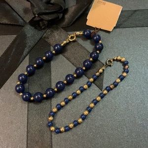 Navy Blue and Gold Bracelets